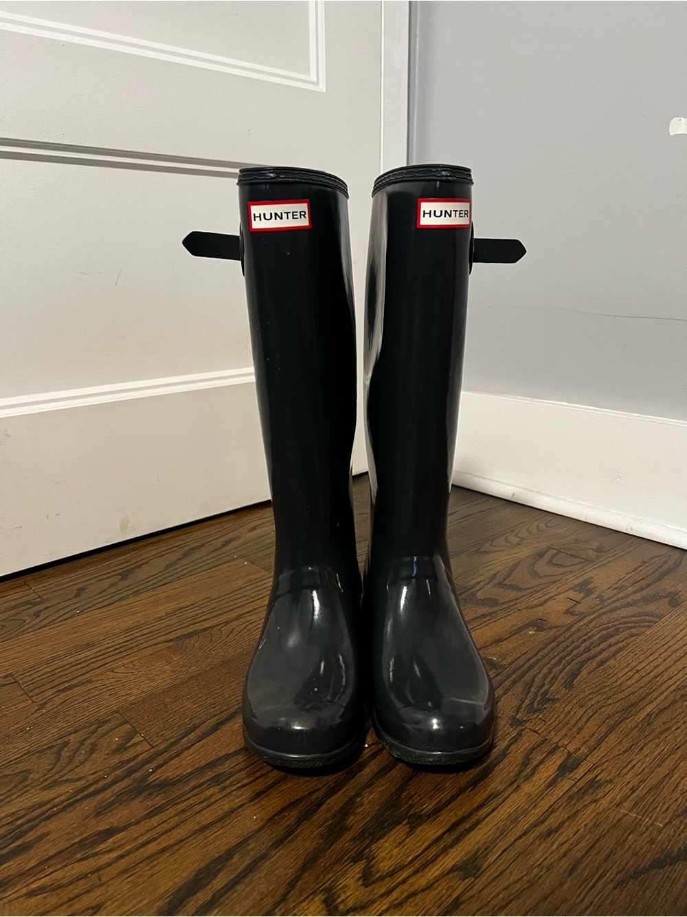 Hunter Black Gloss Tall Women's Rain Boots